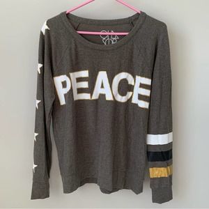Chaser Peace Star Long Sleeve Cozy Knit Top
